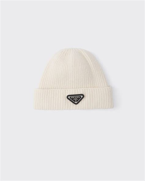 prada beanie white and pink.